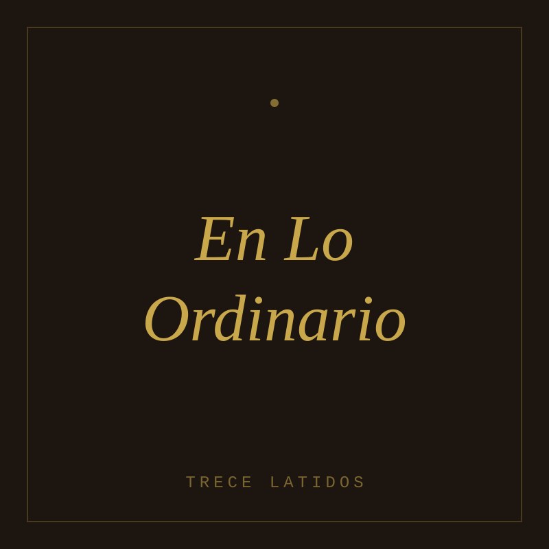 Portada de En Lo Ordinario
